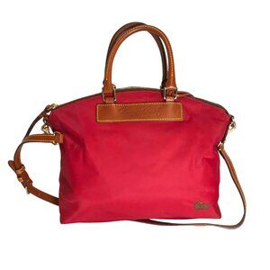 Dooney & Bourke Red Nylon Shoulder Bag With Leather Trim J4406318